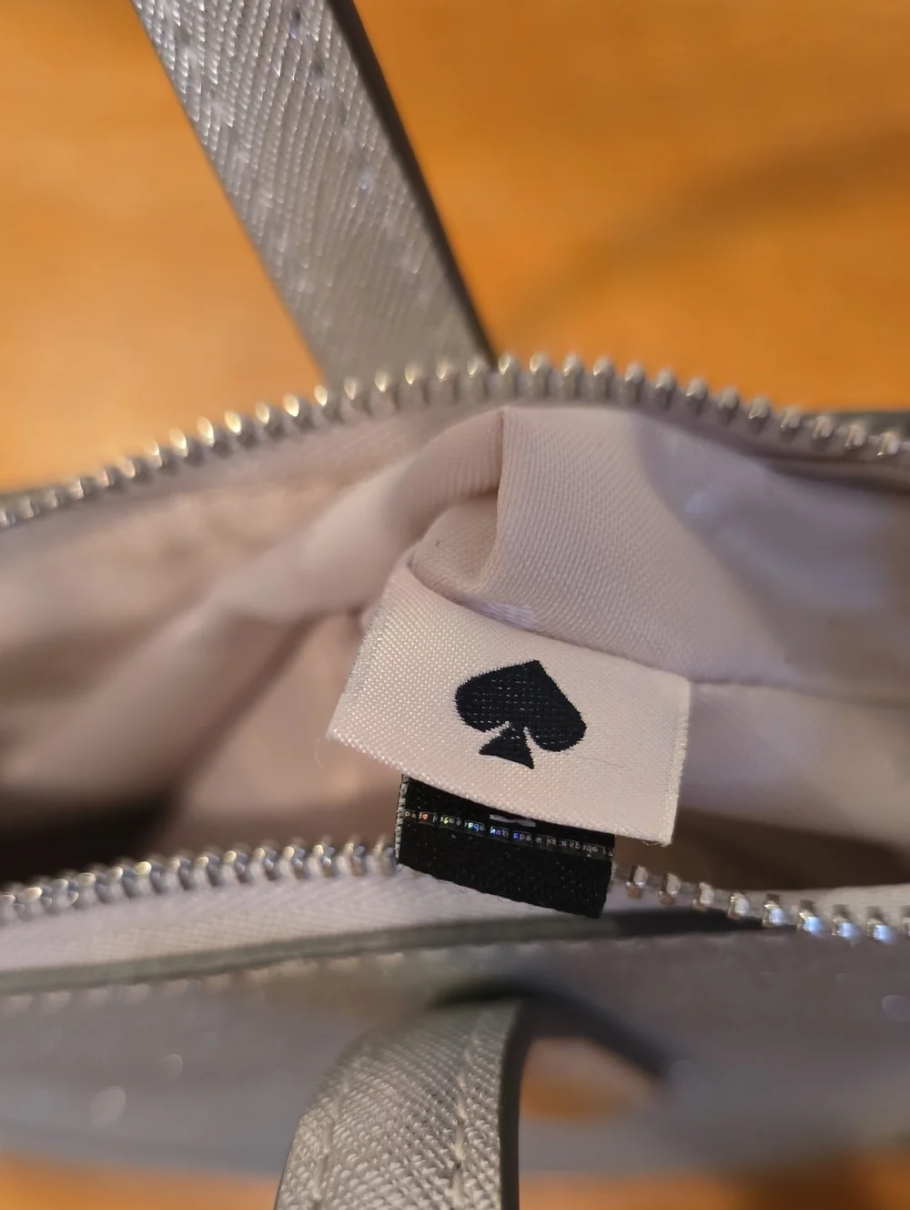 kate spade Silver Glitter Tote with Top Handles NWOT